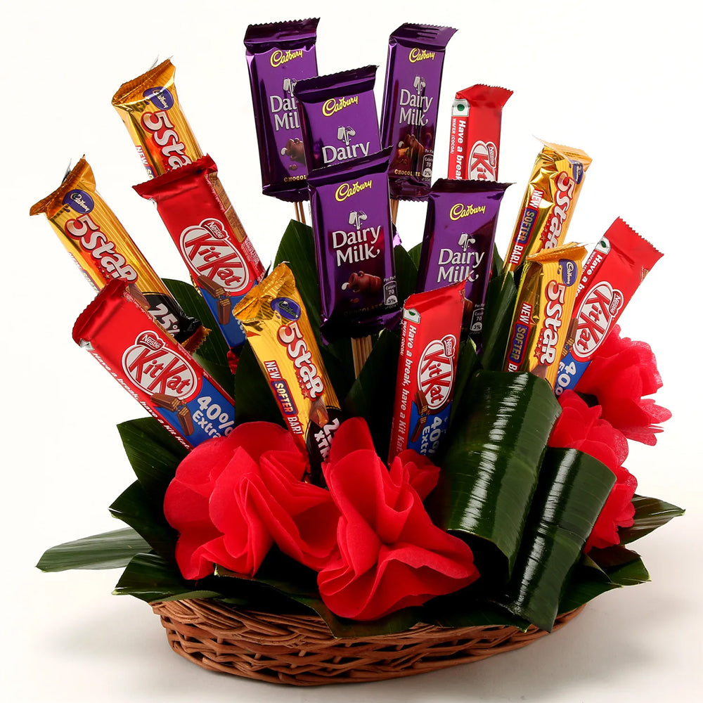 Assorted Chocolates Basket Arrangement