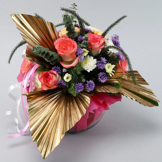 Womens Day Special - Mesmerising Mixed Floral Fish Bowl