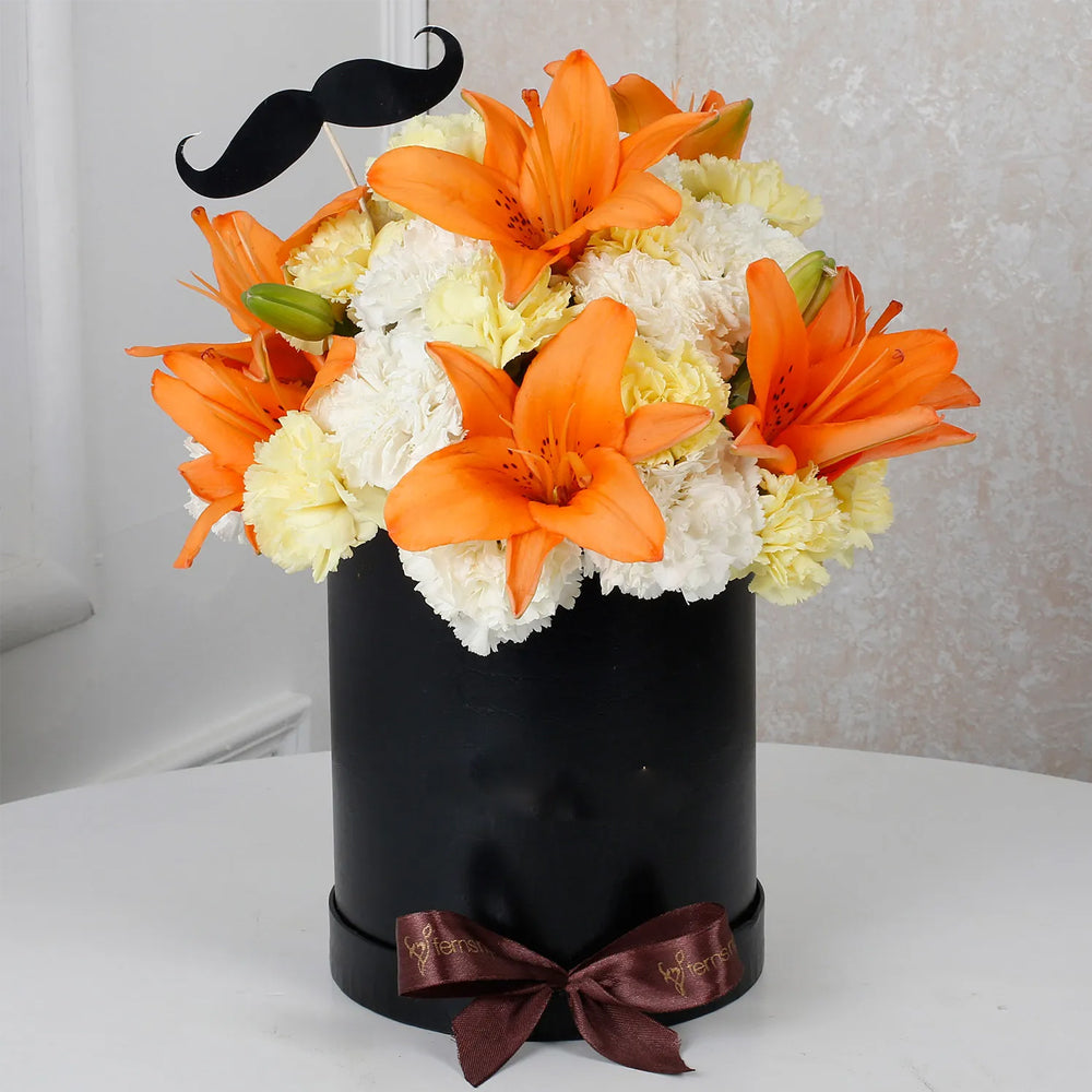 Father's Day - Orange Lilies & Mixed Carnations FNP Box