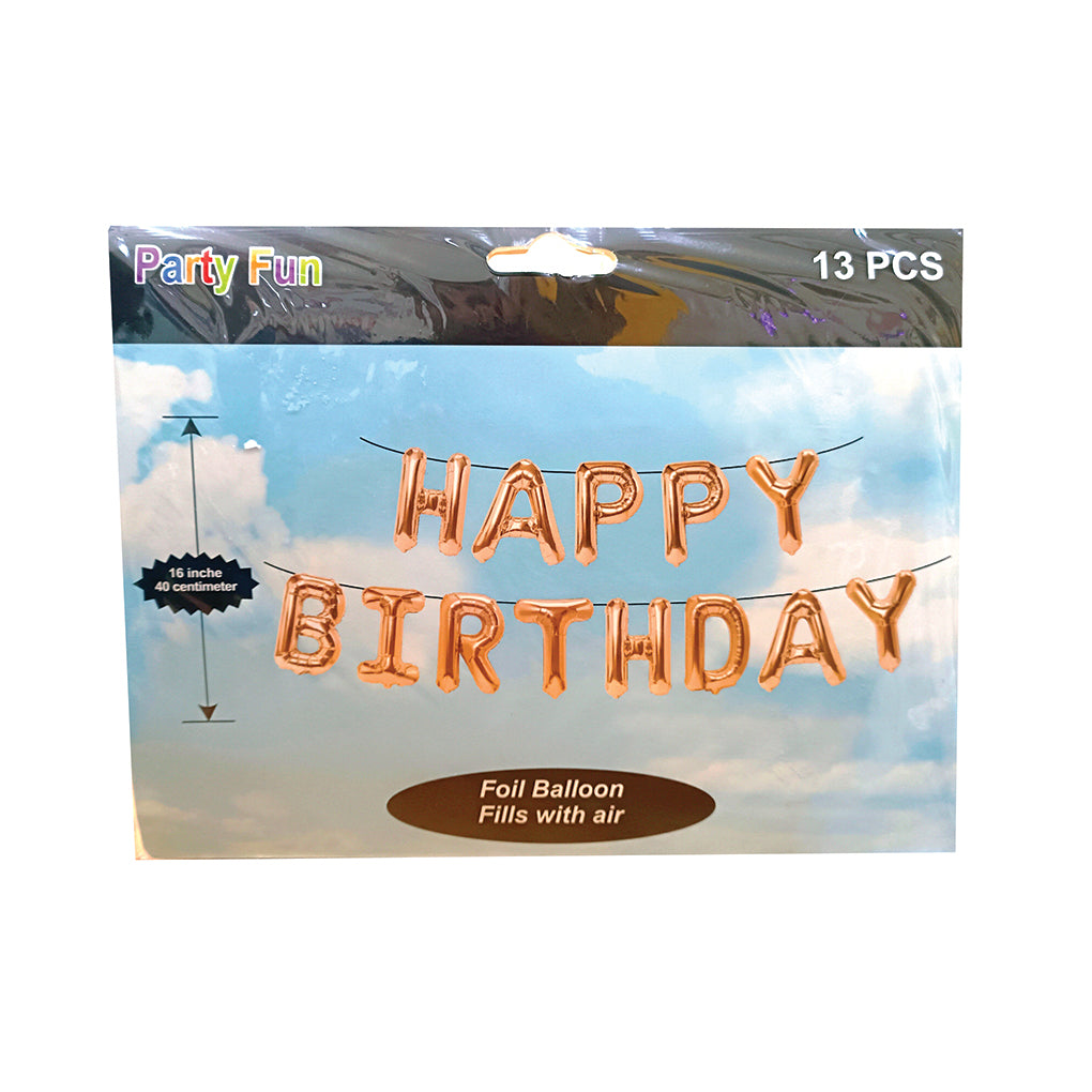 16 Inch Rose Gold Alphabet Letters Balloons Happy Birthday Party Decoration Aluminum Foil Membrane Balloons