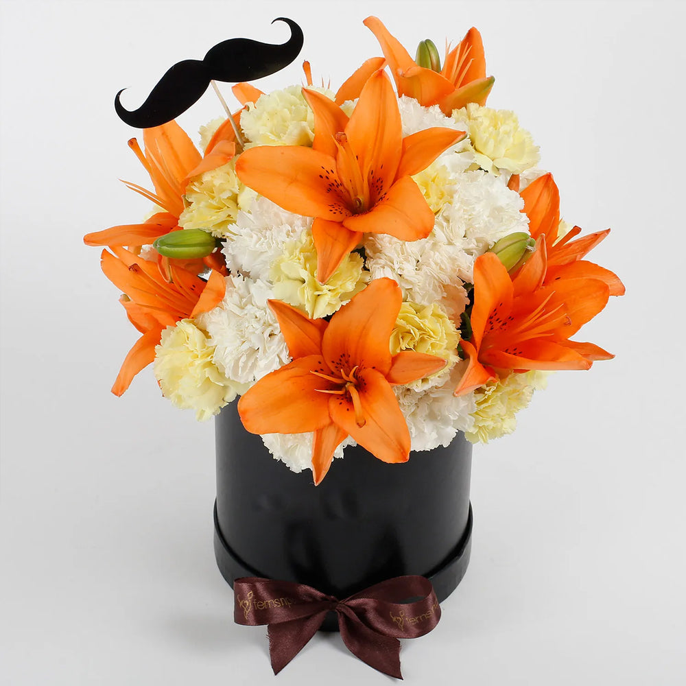 Father's Day - Orange Lilies & Mixed Carnations FNP Box