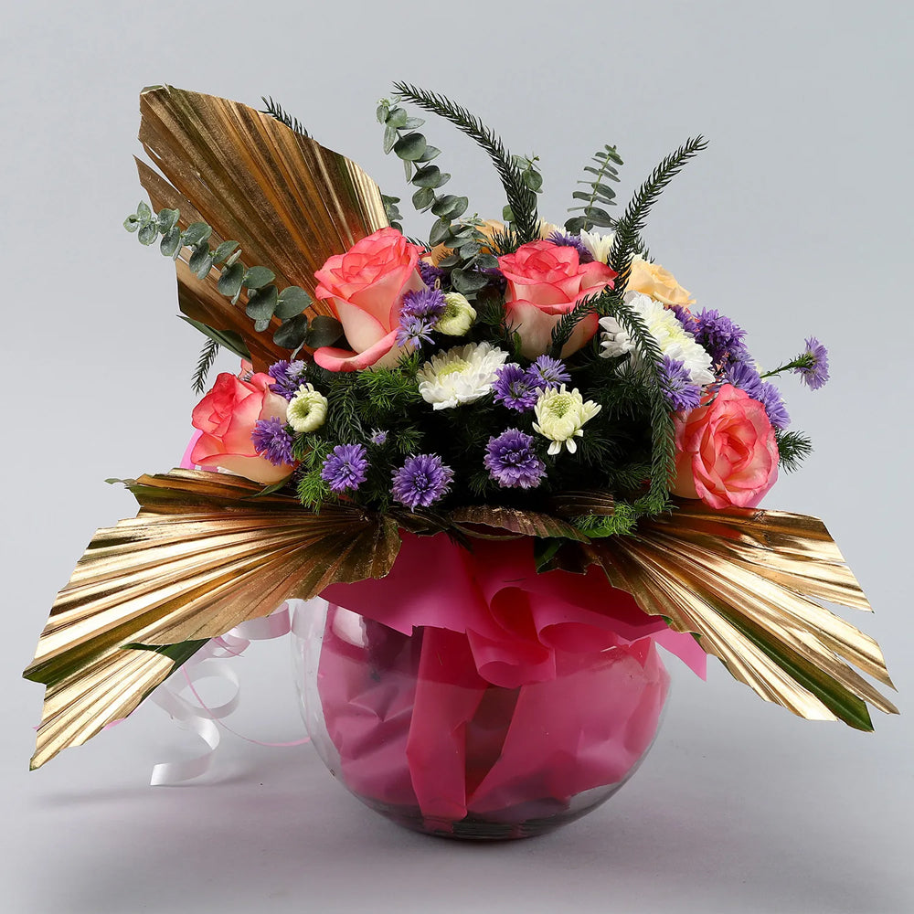 Womens Day Special - Mesmerising Mixed Floral Fish Bowl