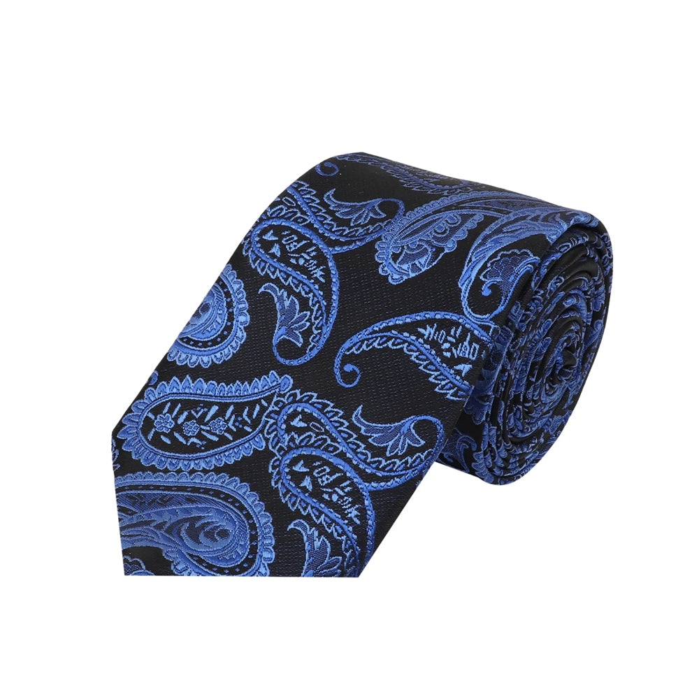 Brother's Day - Paisley Design Tie With Pocket Square & Lapel Pin