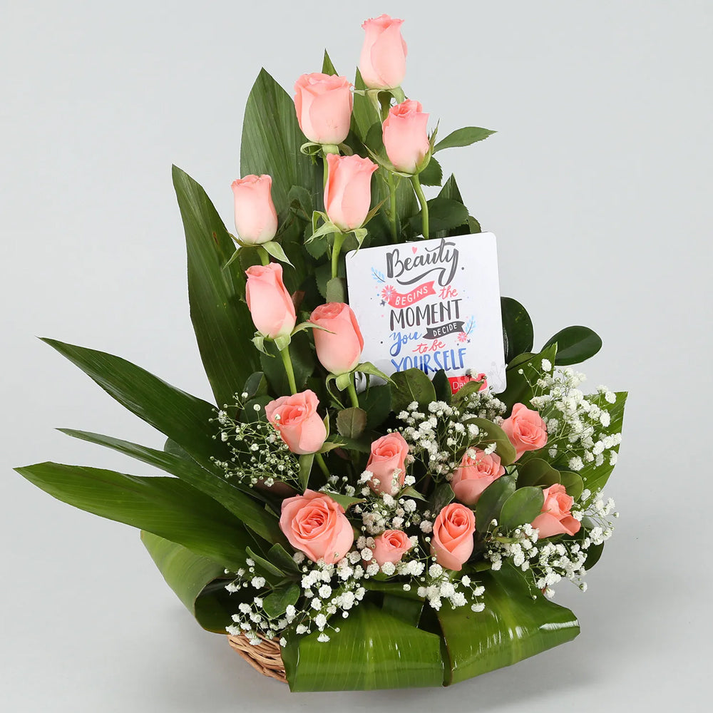 Womens Day Special - Happy Women's Day Roses Arrangement & Table Top