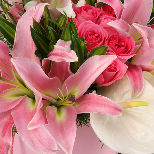 Womens Day Special - Eternal Lilies & Roses Bouquet