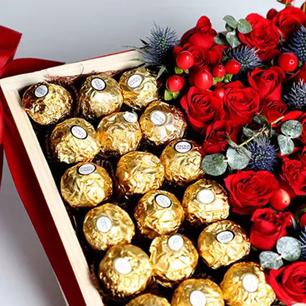 Karwa Chauth- 14 Oct - Exotic Roses and Chocolates Arrangement