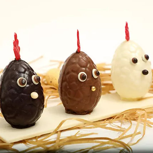 Easter - Easter Special Milk And Chocolate Hen Shape Egg Trio