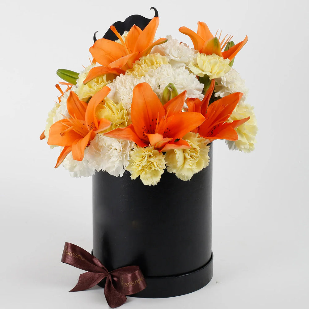 Father's Day - Orange Lilies & Mixed Carnations FNP Box