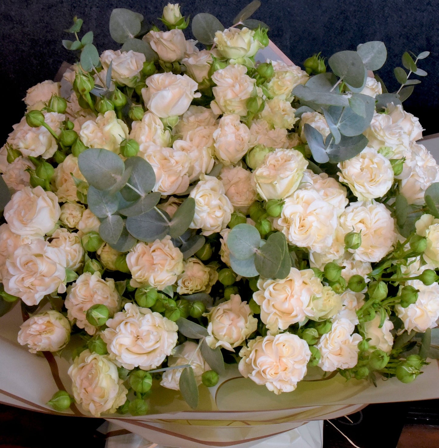 Bouquet of off white baby roses