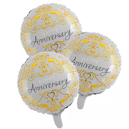 Happy Anniversary Foil Balloons.
