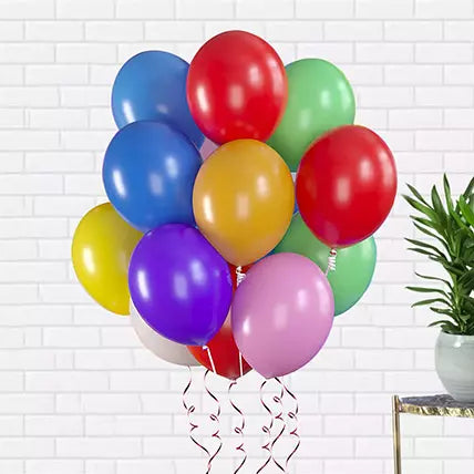 Mixed Colour 10 Latex Balloons